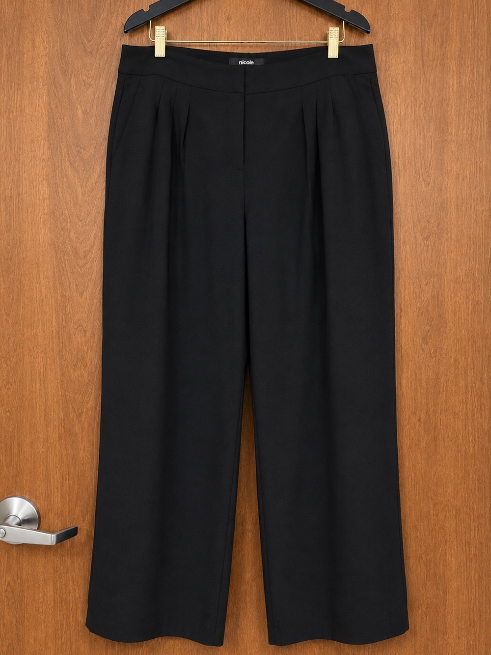 nicole by Nicole Miller High-Waisted Crepe Ankle Pant size L new A653426